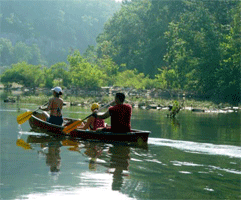 Three people floating the Buffalo National River